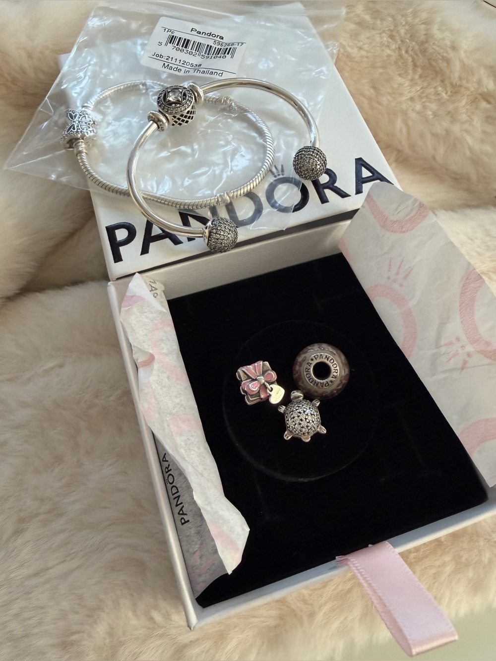 Pandora Moments Butterfly Clasp Snake Chain Bracelet Bundle